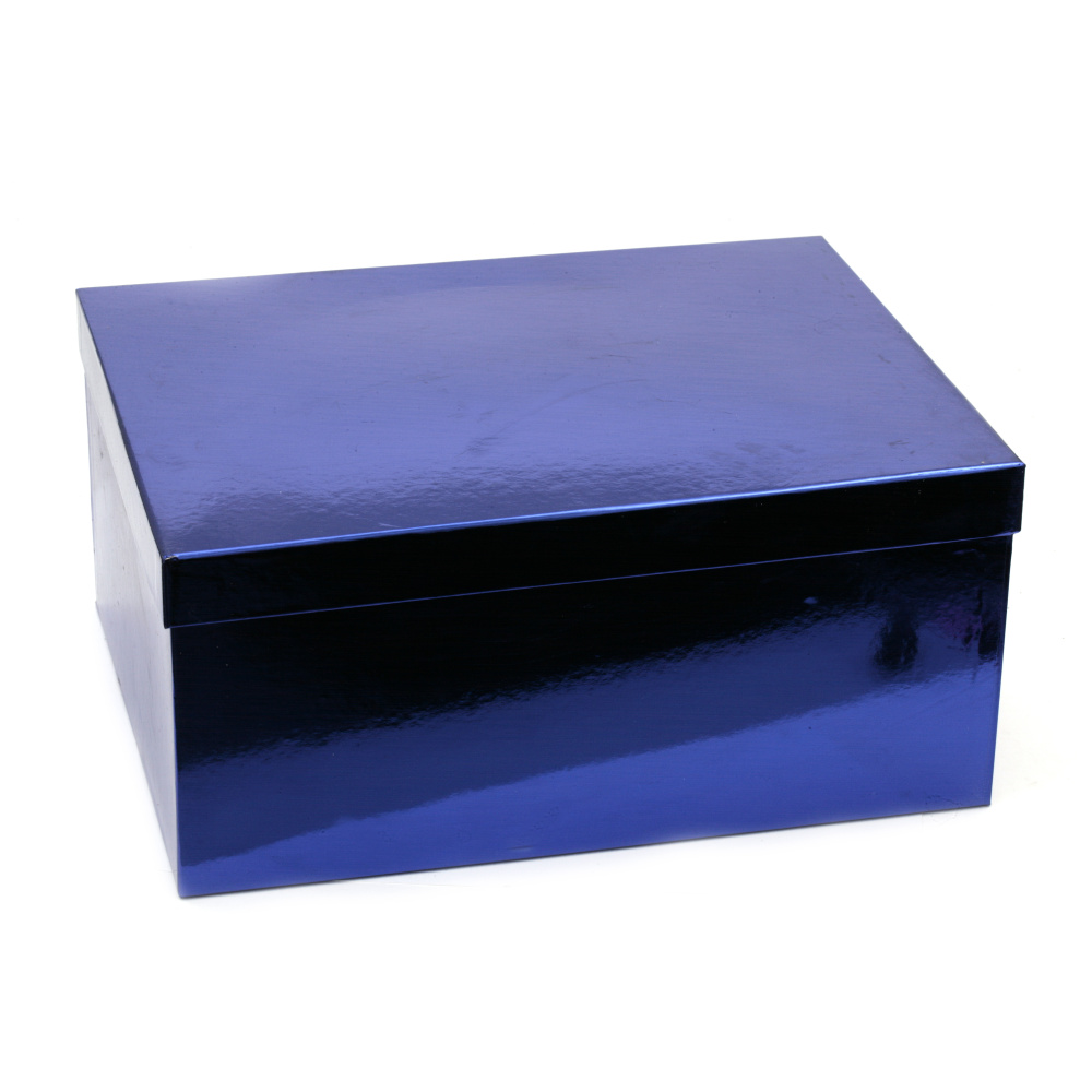 Shiny Cardboard Box for Gift Wrapping / 22.5x16x9.5 cm / Blue