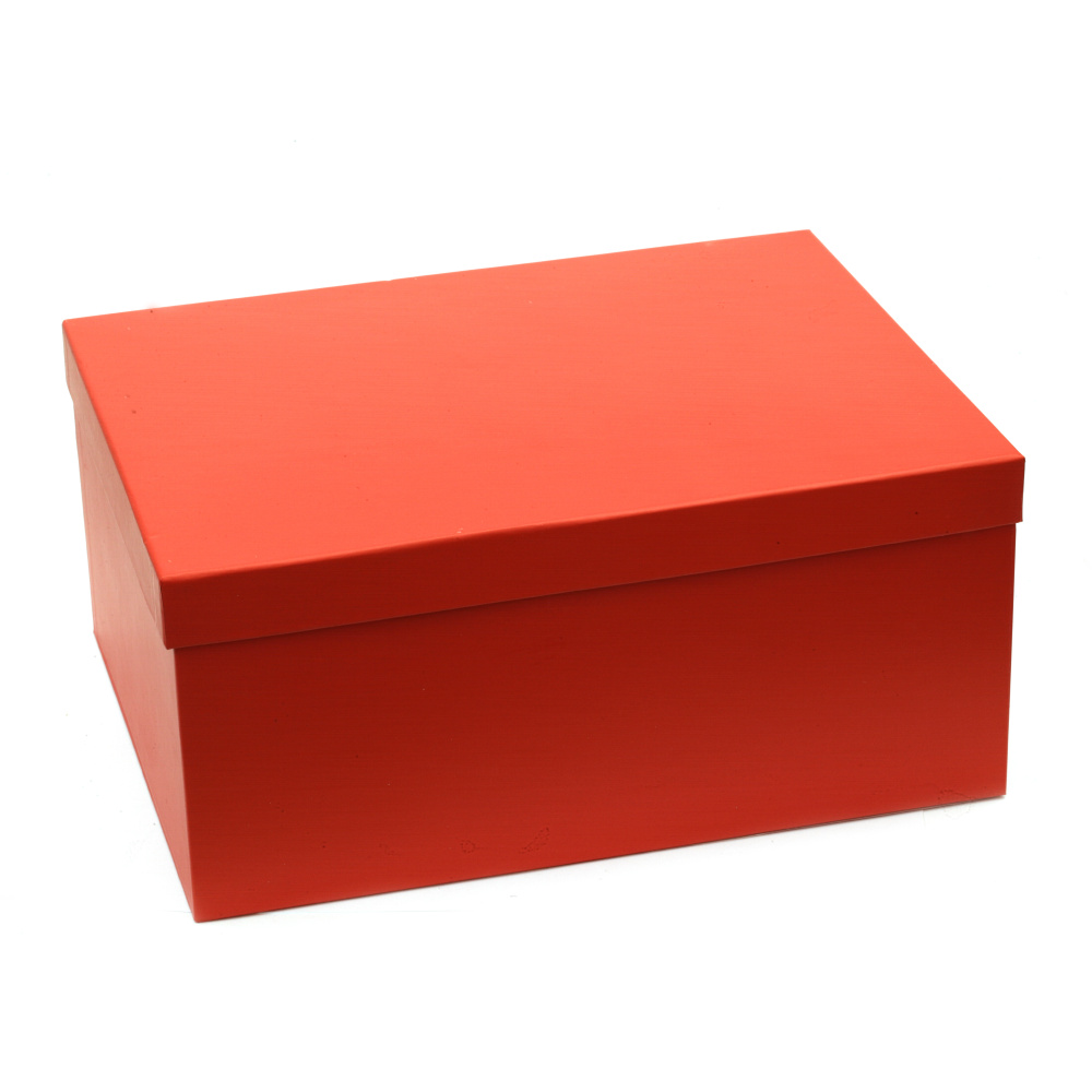 Unfinished Box for Handmade Gift Wrapping / 21x14x8.5 cm / Red
