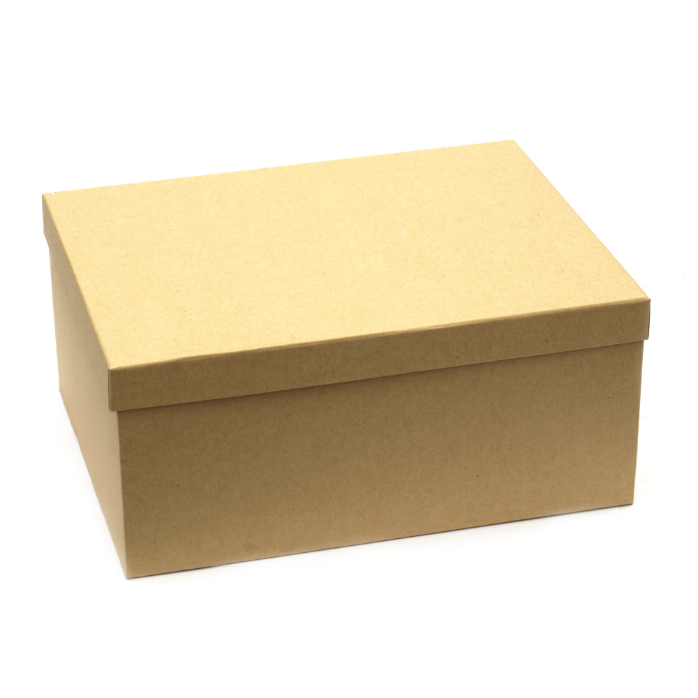 Light Brown Kraft Cardboard Box for Handmade Decoration /  27x19.5x11.5 cm