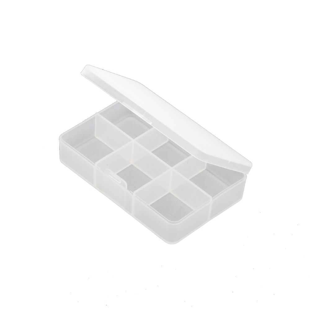 Beads Storage Plastic Box 8.5x5.8x2.1 cm with 6 compartments