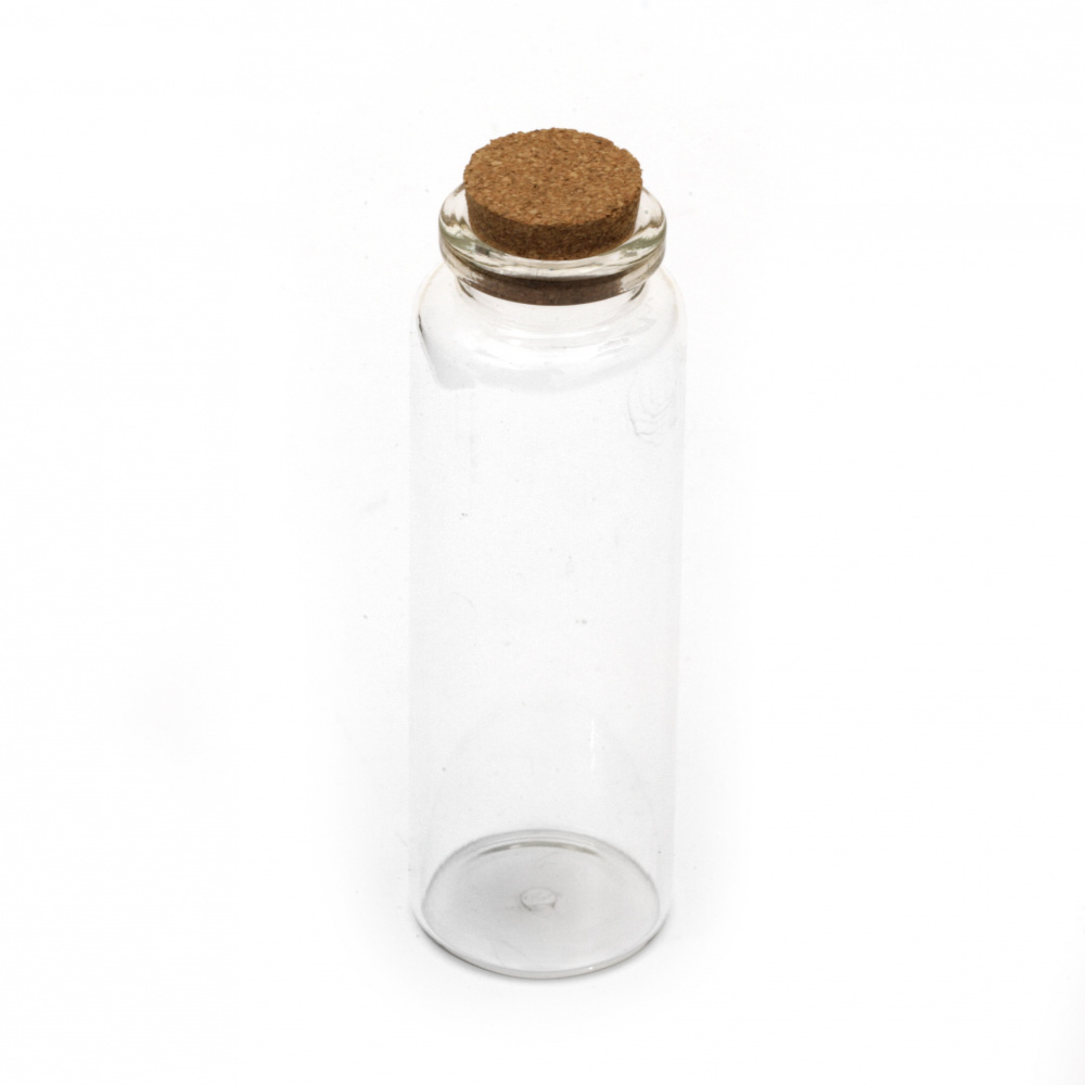 Mini Glass Jar with Cork Stopper for Beads Storage and Craft Projects / 30x90 mm - 40 ml