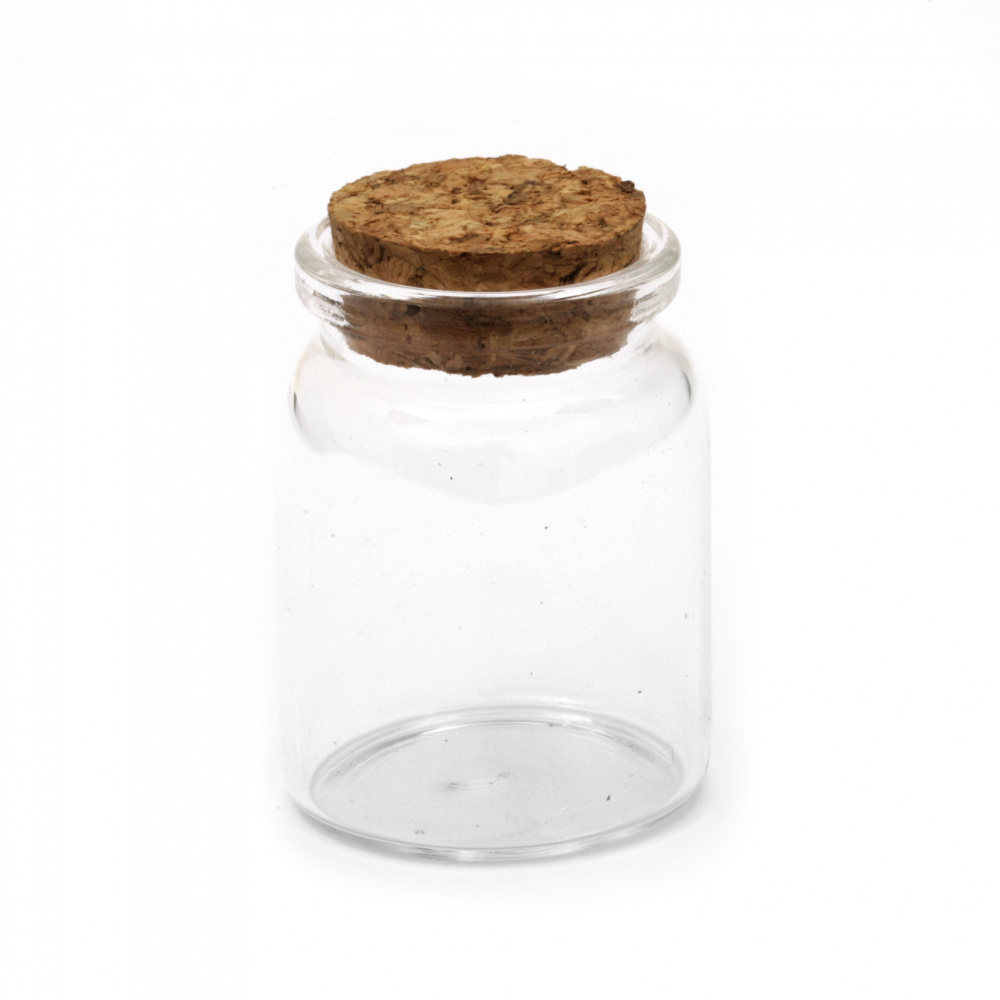 Glass jar 37x50 mm cork stopper 60 ml