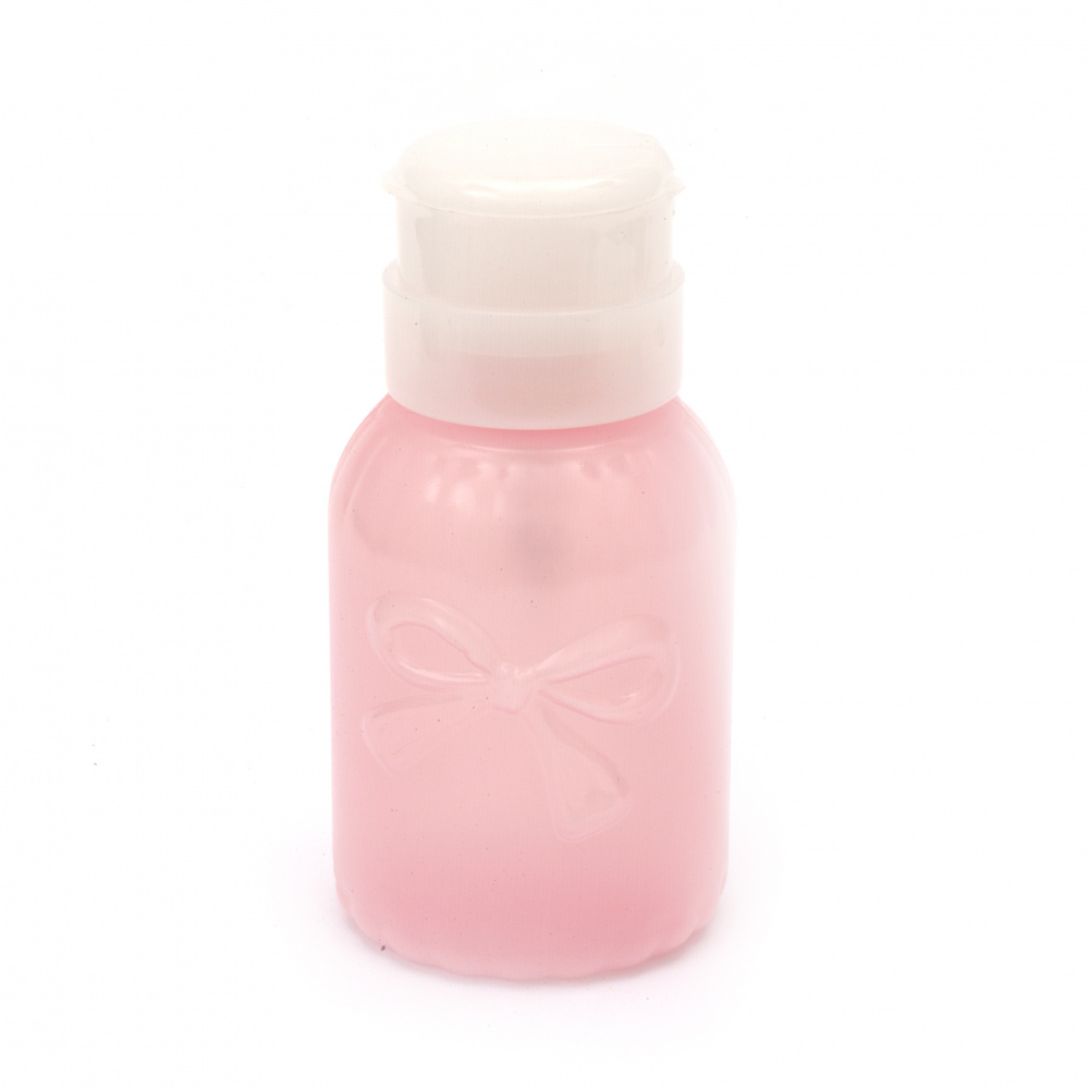 Plastic Bottle with Dispenser and Pump, 6.3x12.3 cm, Pink, 220 ml