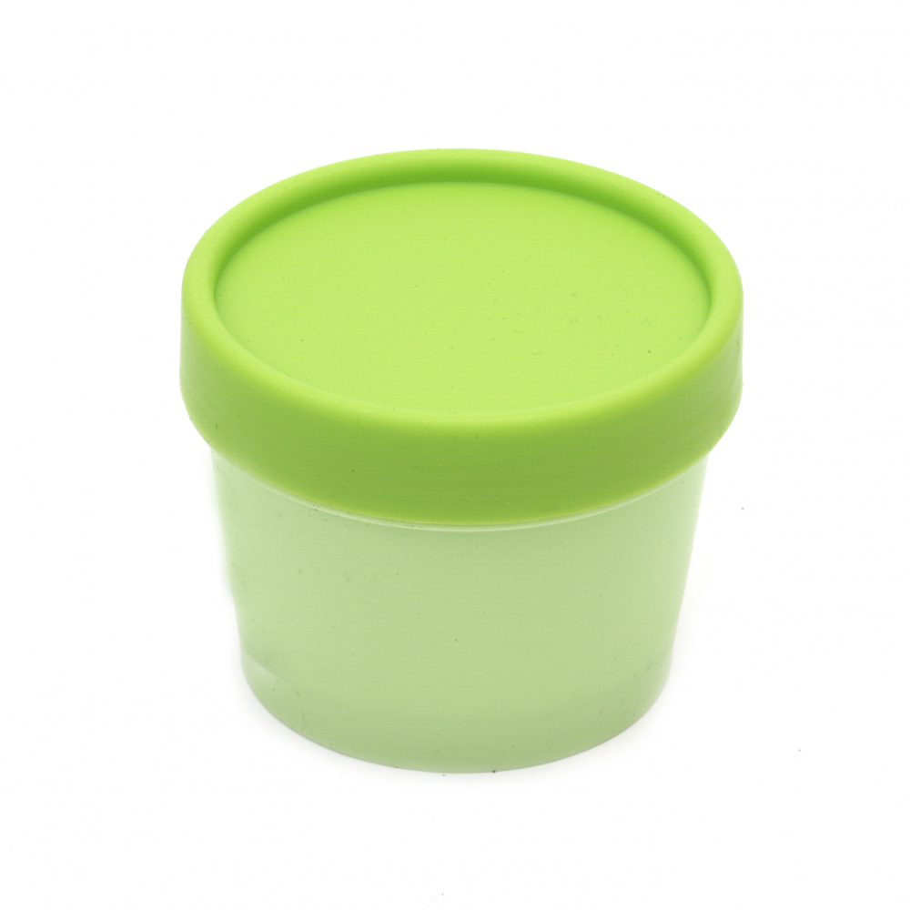 Plastic Cylindrical Box with Screw Cap, 70x54 mm, Green