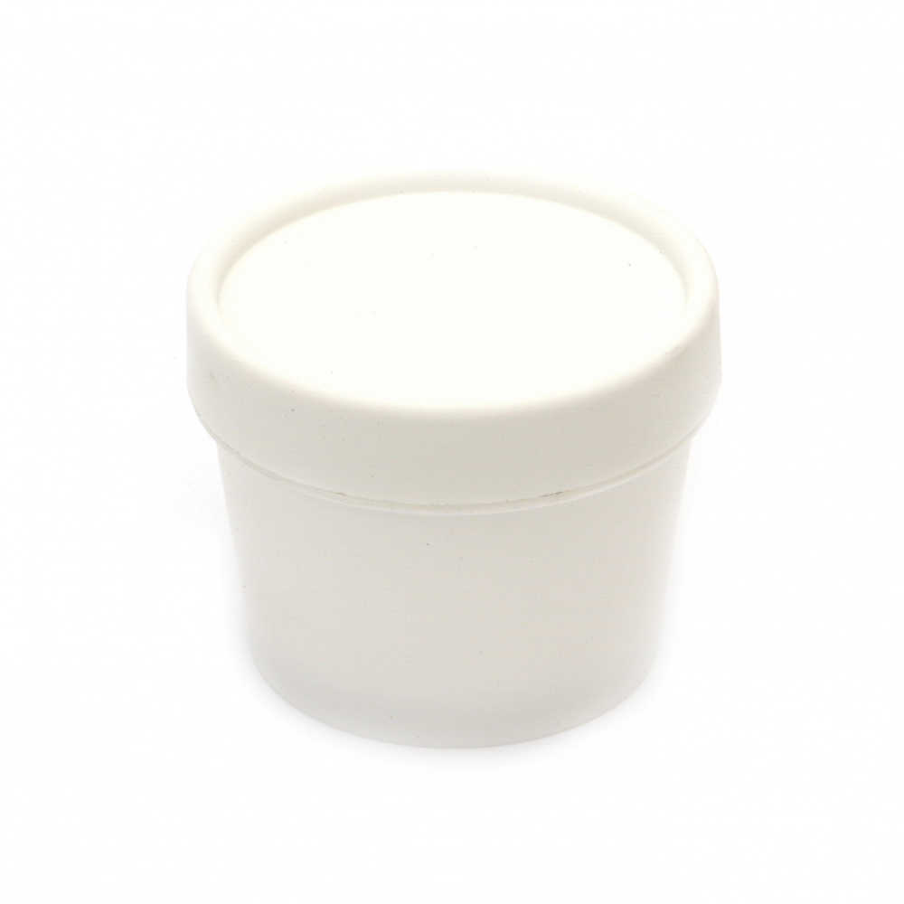 Plastic Cylindrical Box with Screw Cap, 57x40 mm, White