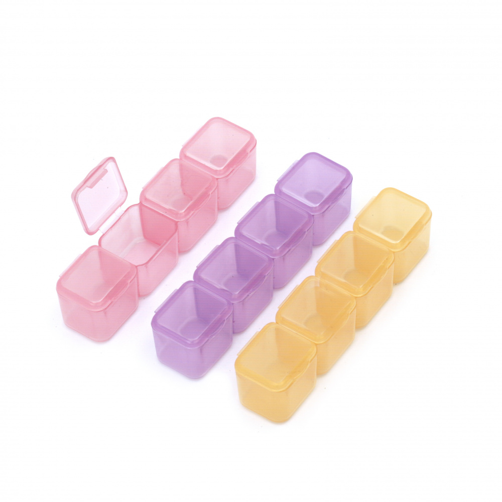 Plastic Bead Organizer: 21x17.5x2.6 cm with 14 separate Boxes