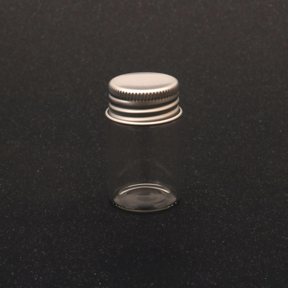 Small Glass Jar with Screw Metal Cap / 30x50 mm, 20 ml
