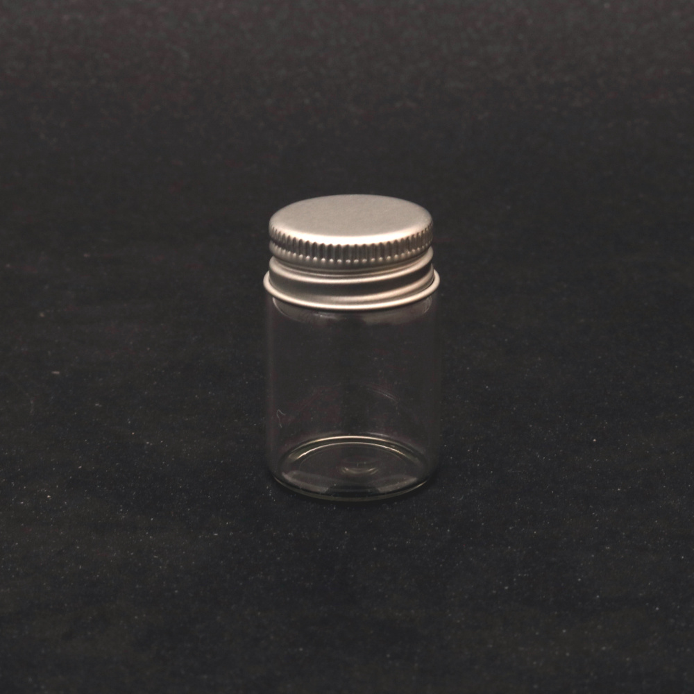 Decorative Glass Jar with Metal Cap / 27x40 mm, 10 ml