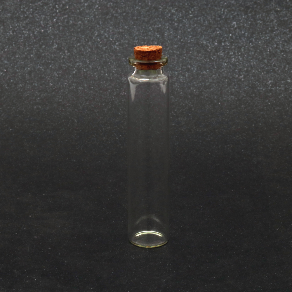 Small Glass Bottle with Cork Stopper / 22x100 mm, 25 ml