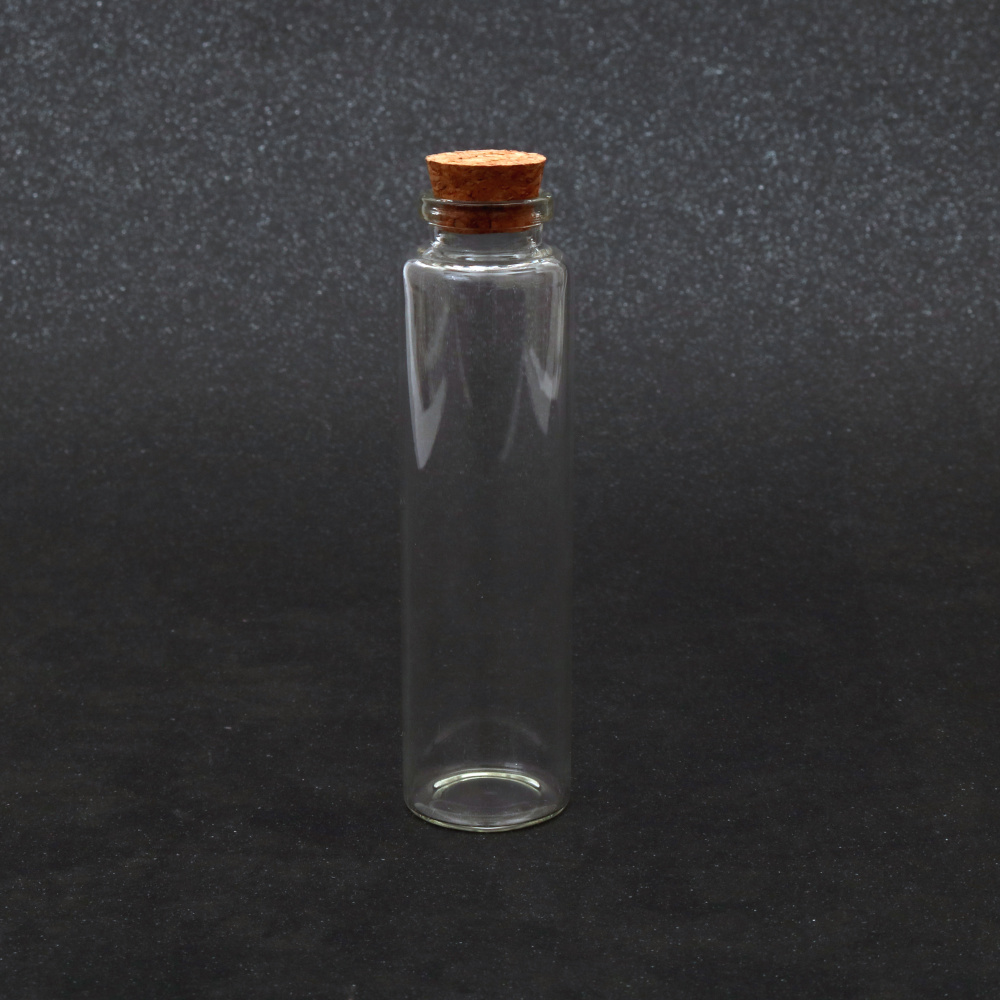 Glass Bottle with Cork Stopper /  30x110 mm, 50 ml