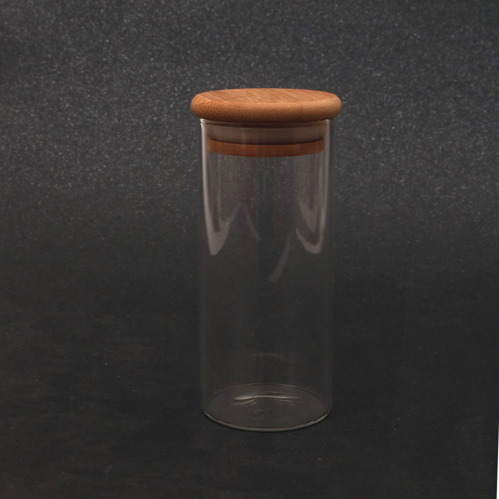 Storage Glass Jar with Cork Lid with Sealant / 53x120 mm, 200 ml