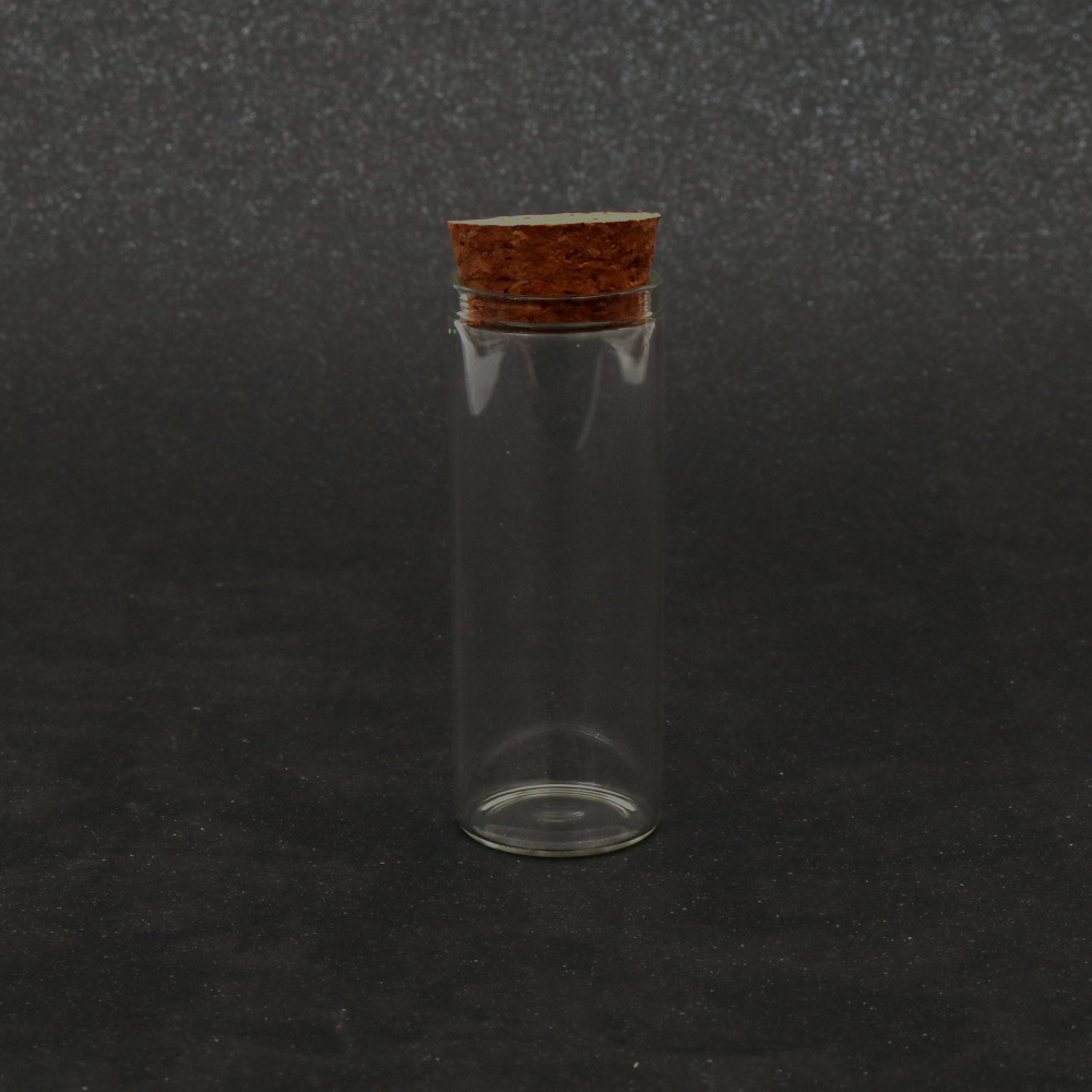 Decorative Glass Jar with Cork Stopper / 30x80 mm, 40 ml
