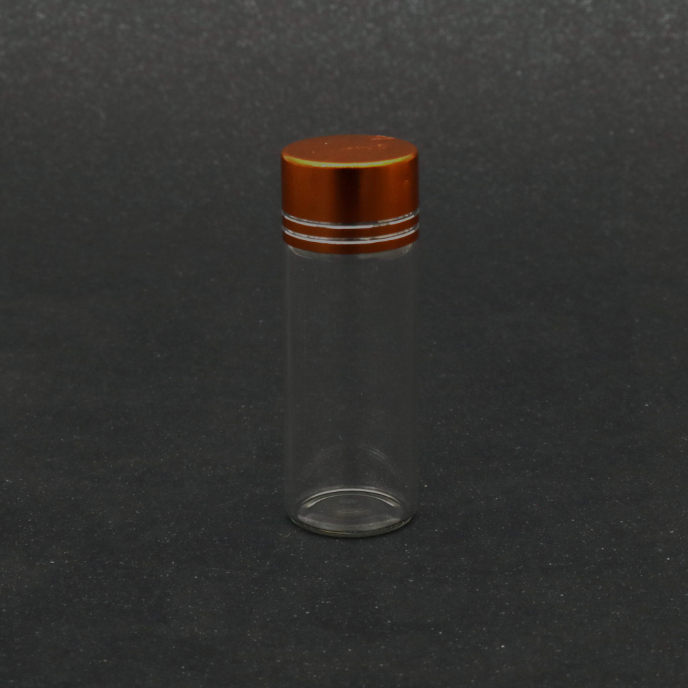 Glass Jar with Metal Golden Cap with Sealant / 22x60 mm, 12 ml