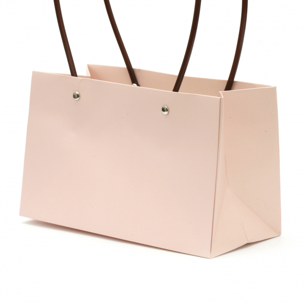 Flower Packaging Paper Bag,  22x13.5x10 cm, Pale Pink