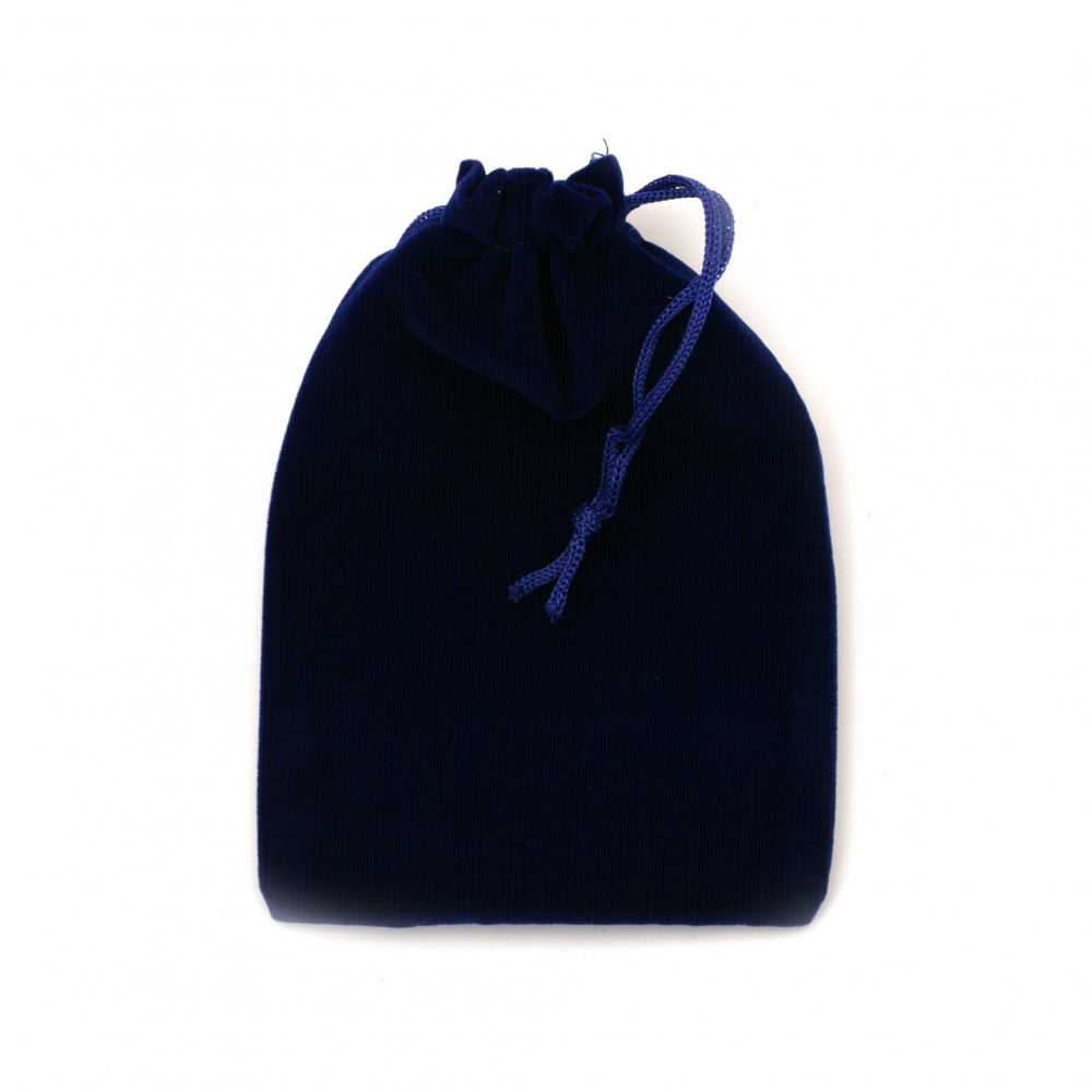 Velvet Drawstring Jewelry Bag /  10x15 cm / Dark Blue