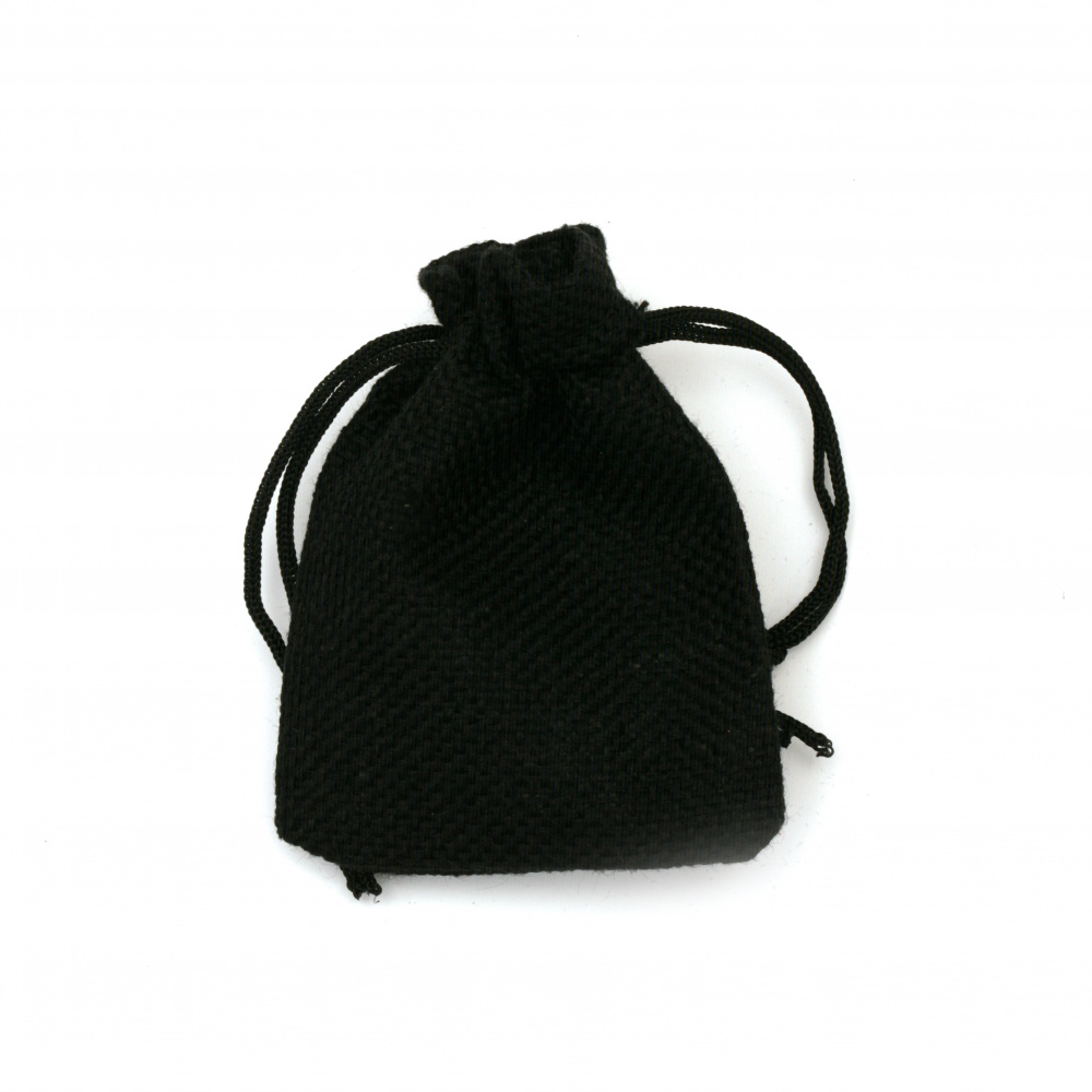 Burlap Drawstring Gift Bag / 7x9 cm / Black
