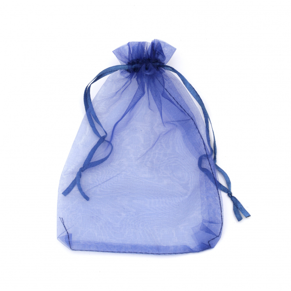 Organza Gift Bag with Drawstring /  10x15 cm / Blue