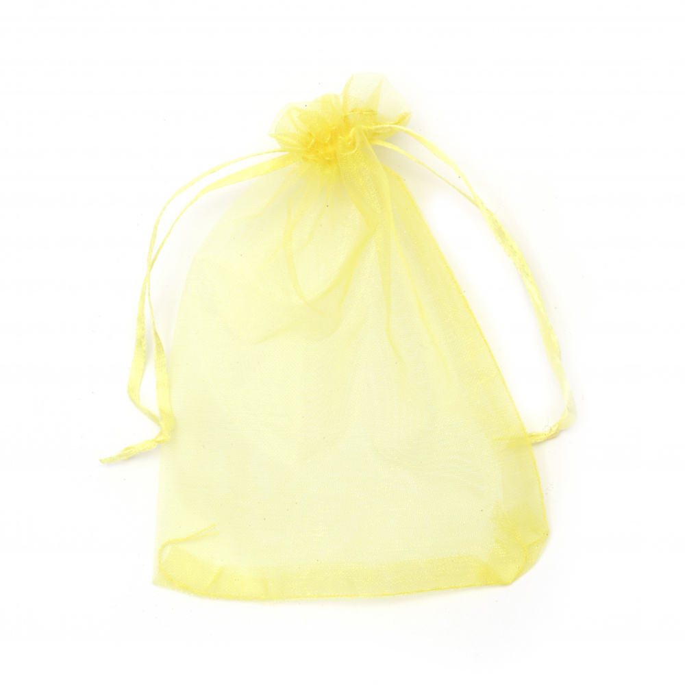 Organza Gift Bag with Drawstring / 10x15 cm / Yellow
