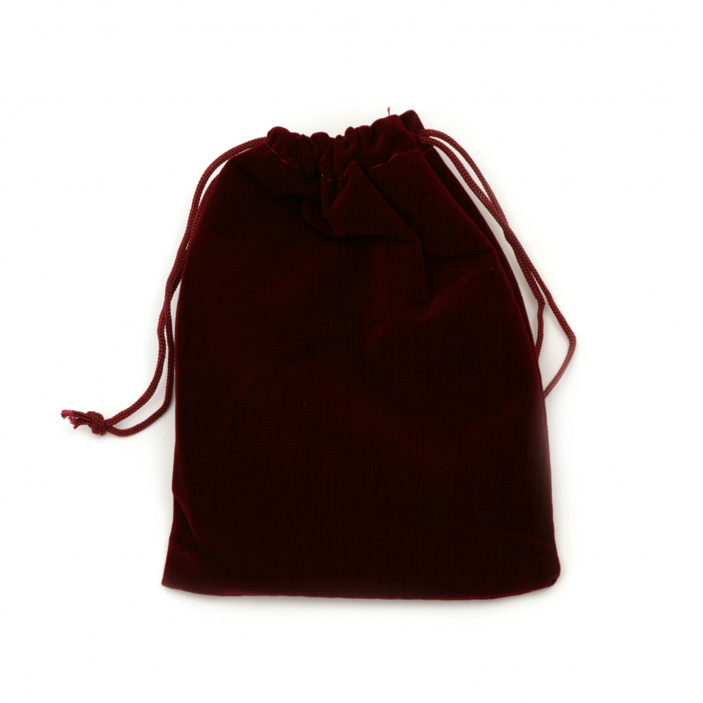 Velvet Drawstring Jewelry Bag /  12x16 cm / Burgundy