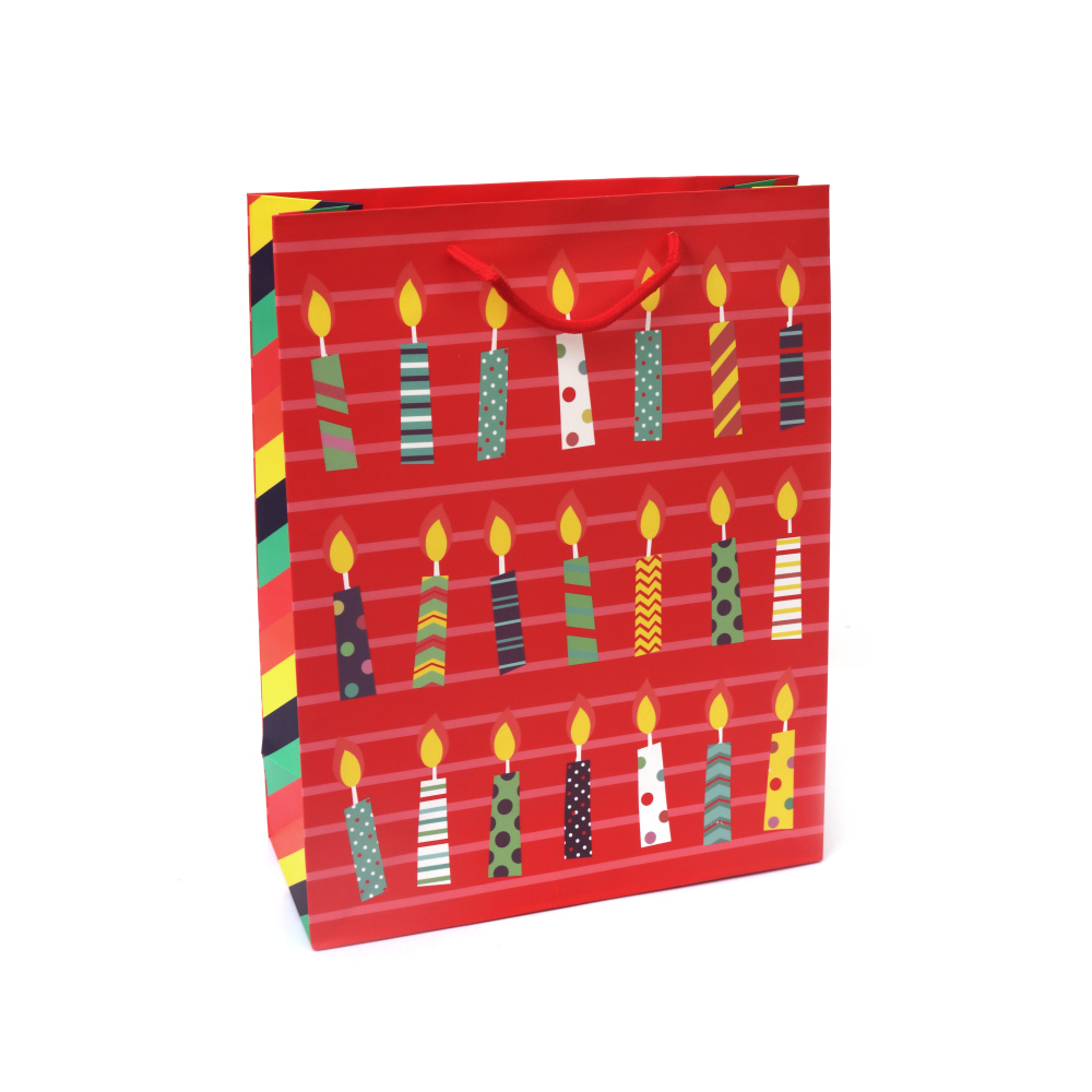 Pungă cadou carton 28x32x10 cm roșie