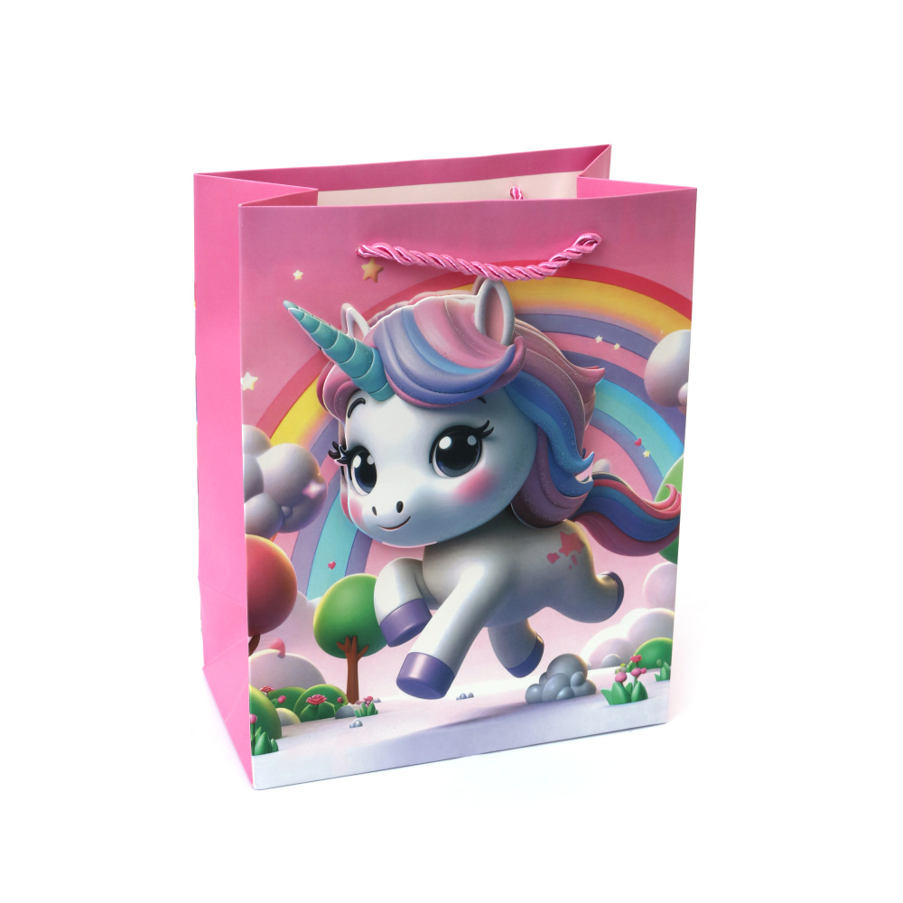 Pungă de cadou din carton 18x23x10 cm Unicorn 3D