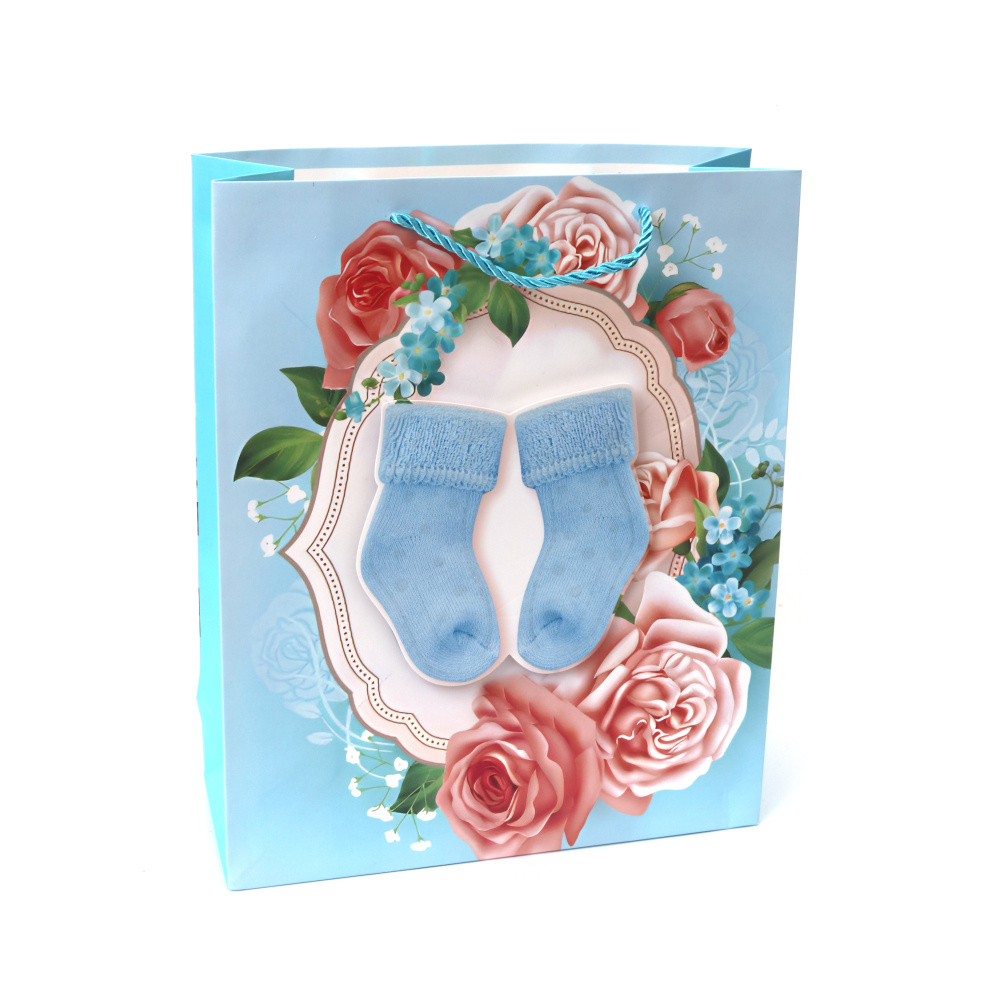 Pungă cadou carton 26x32x10 cm Bebeluș 3D