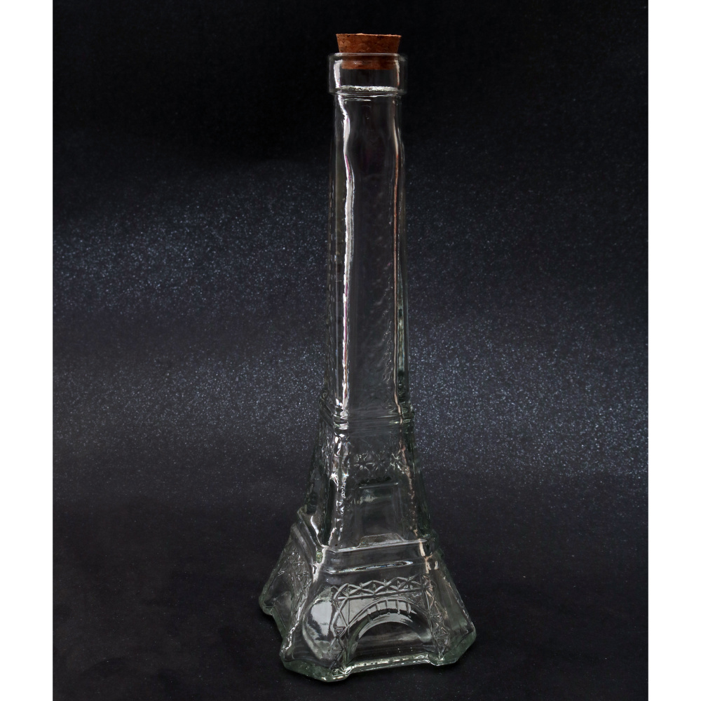 Glass Bottle Eiffel Tower with Cork Stopper 82x245 mm 