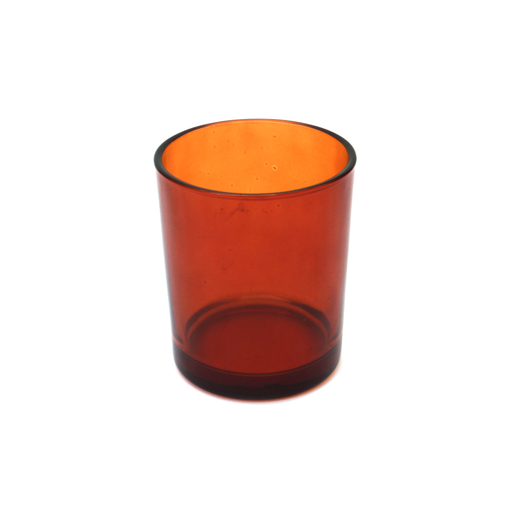 Glass Candle Holder 70x83 Mm 200 Ml Matte Amber Color