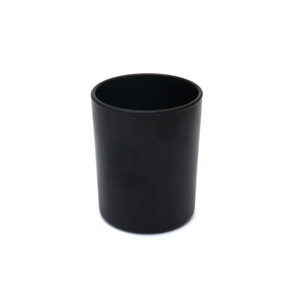 Glass Candle Holder 70x83 Mm 200 Ml Matte Black Color