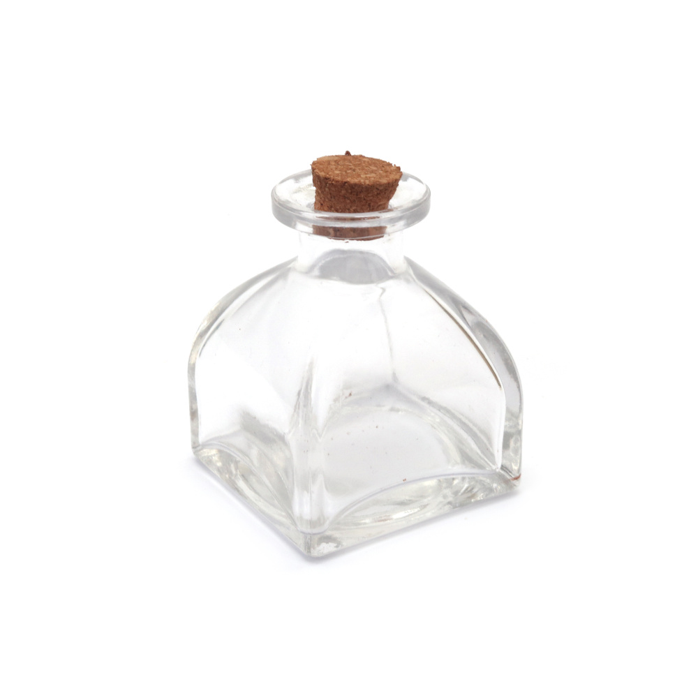 Glass Bottle With Cork Stopper 50x60x50 Mm 50 Ml