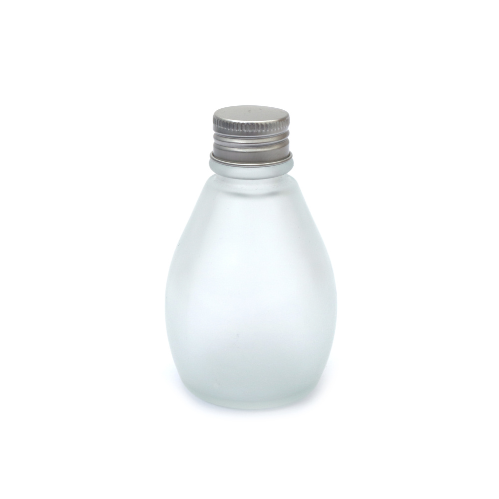 Frosted Glass Bottle With Metal Cap 57x90 Mm 50Ml