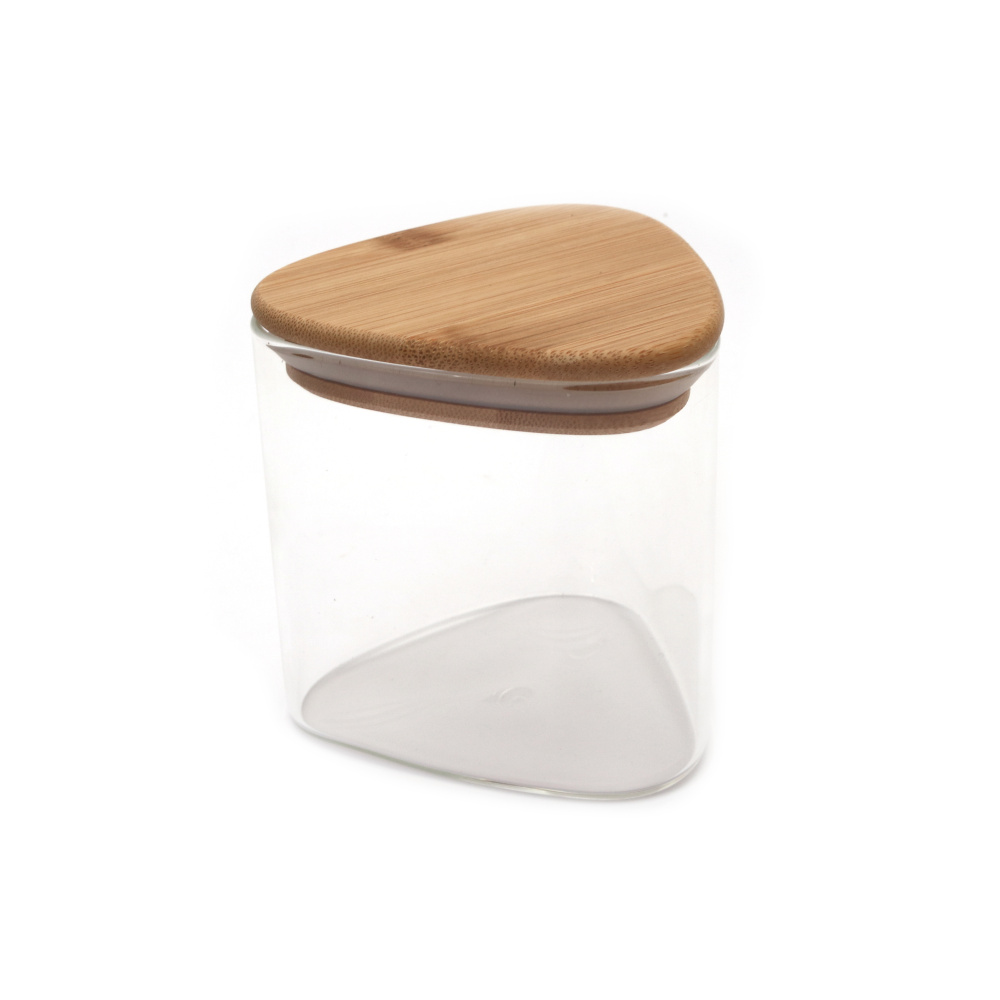 Glass Jar 100x100x95 Mm With A Wooden Stopper With A Seal