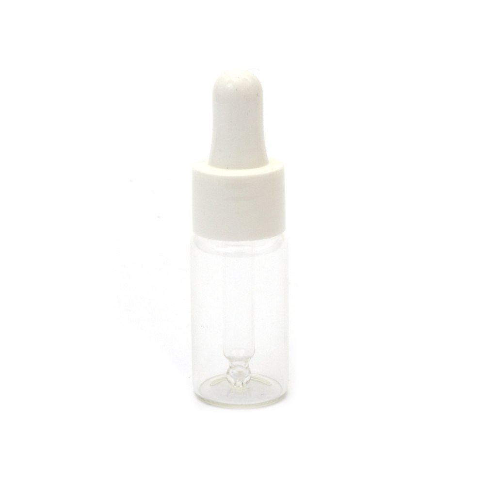 Glass Bottle 22x50 Mm With Dropper, White Plastic Cap