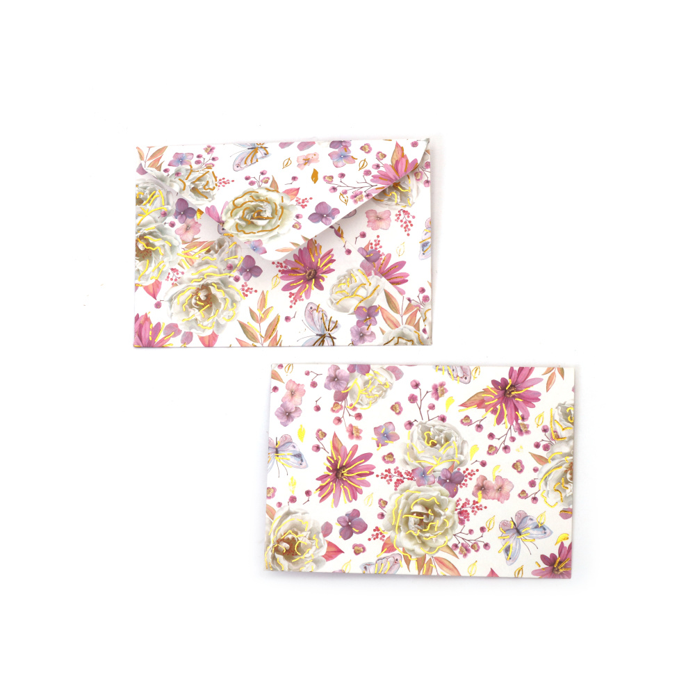 Mini Envelope with Flower Design 11x7.5 cm - 10 pieces