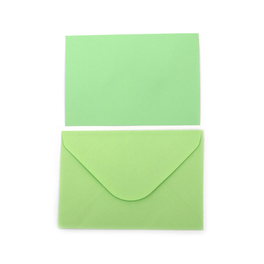 Envelope and Card Set 11x7.5 cm, Green - 10 pieces