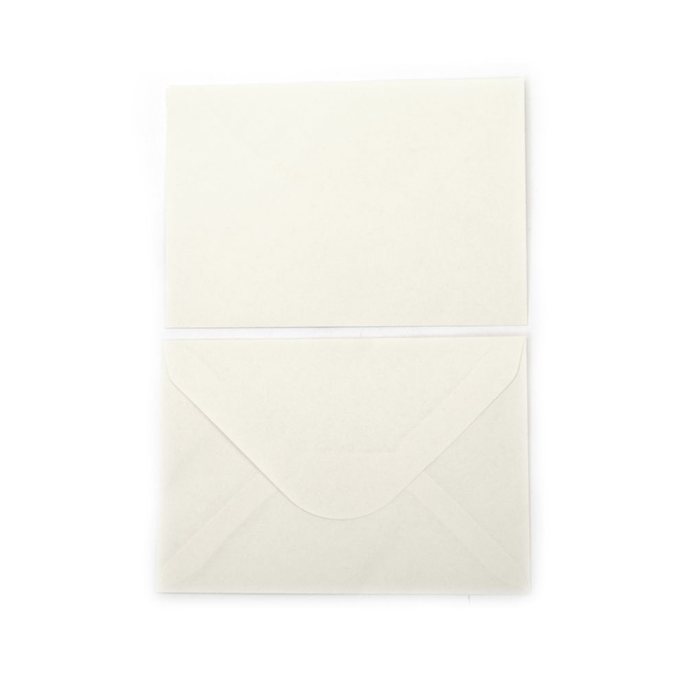 Envelope and Card Set 16x11 cm,  White - 10 pieces