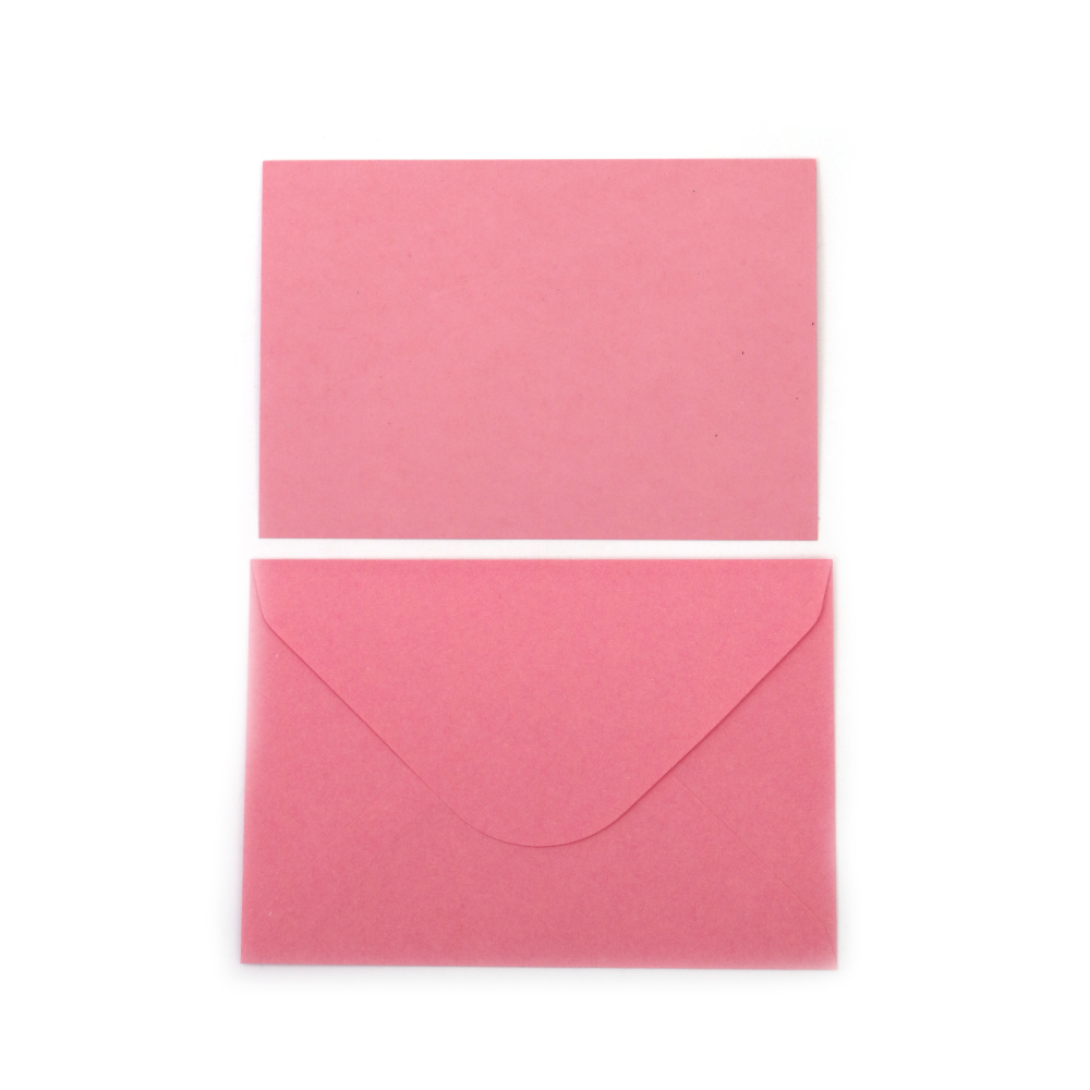 Envelope and Card Set 16x11 cm,  Pink - 10 pieces