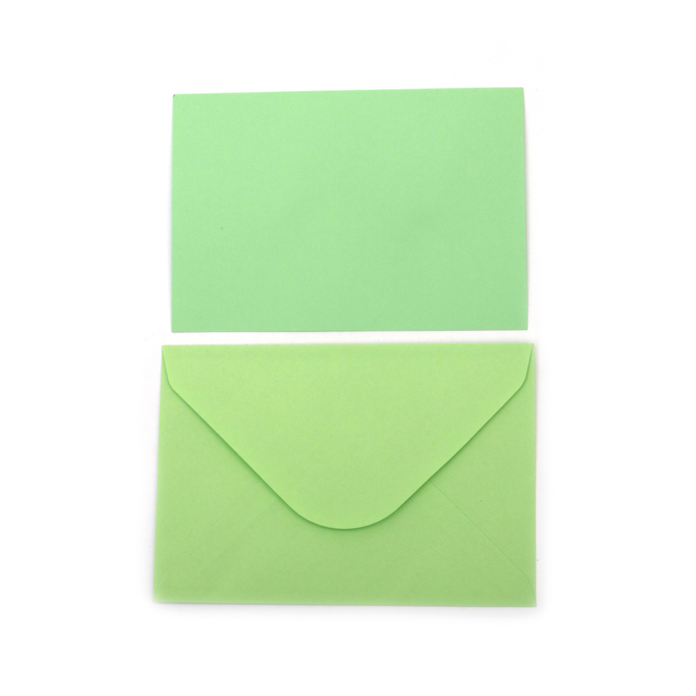 Envelope and Card Set 16x11 cm,  Green - 10 pieces