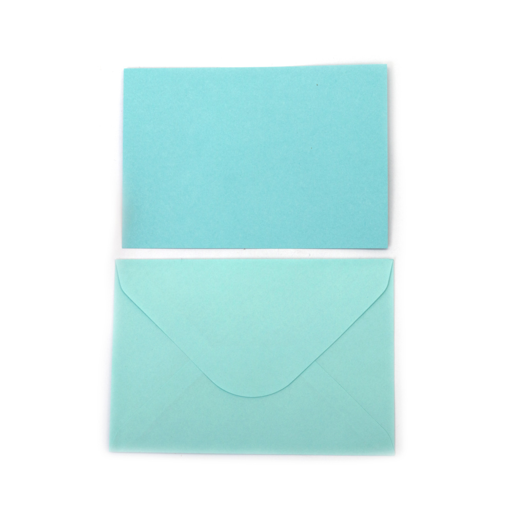 Envelope and Card Set 16x11 cm,  Blue - 10 pieces