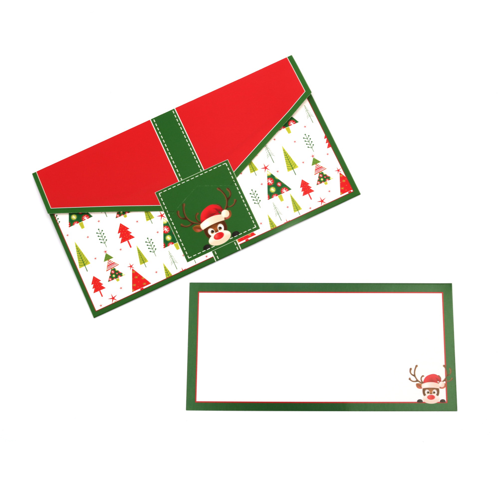 Money envelope 10x18 cm Merry Christmas - 1 piece