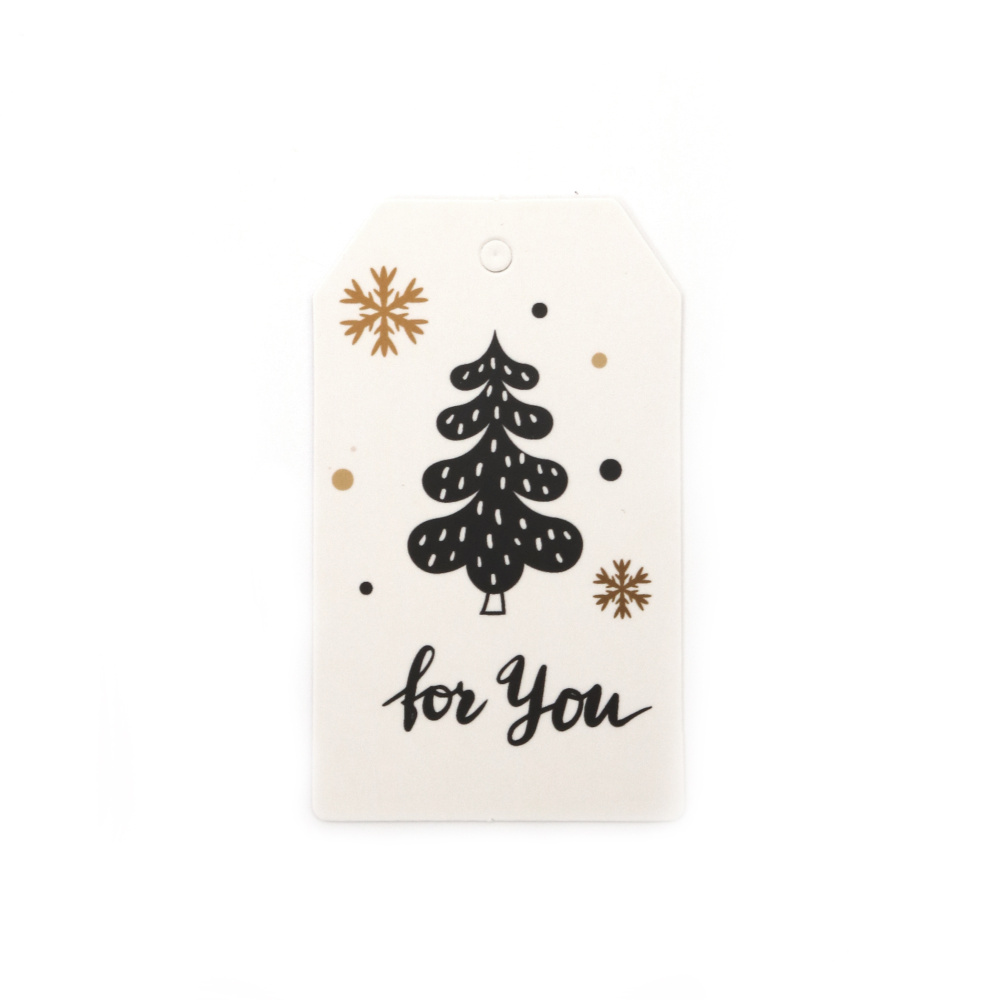 Cardboard Christmas Labels for Gifts / 45x75 mm - 6 pieces
