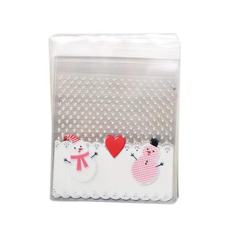 Pungi de celofan 10x13 cm culoarea zăpezii, transparente, cu adeziv - 100 bucăți