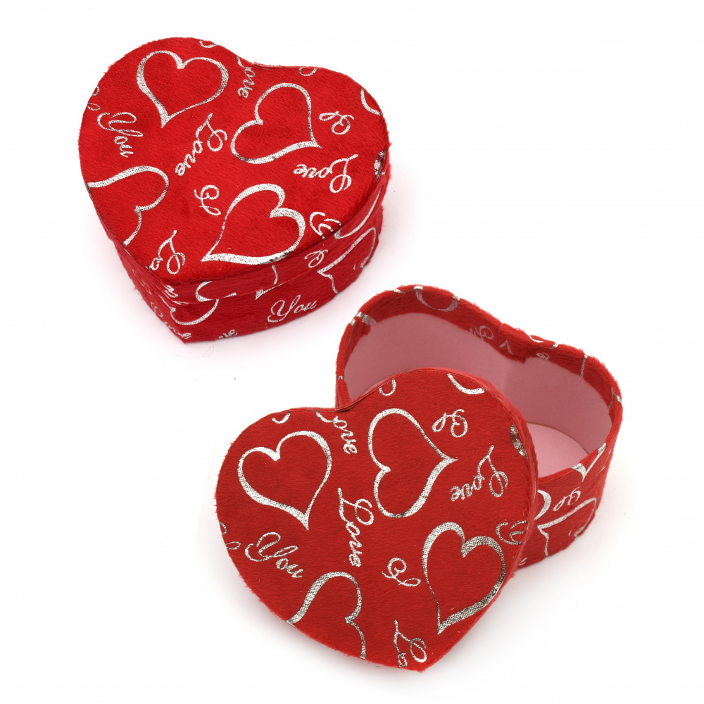 Heart-shaped Jewelry Gift Box with Soft Fabric / 100x110x52 mm 