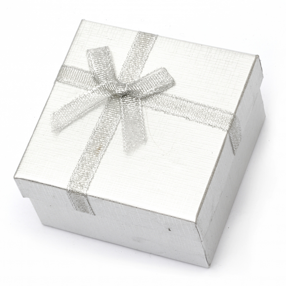 Τετράγωνο κουτί δώρου για ρολόι 90x90 mm ΜΙΞ silver