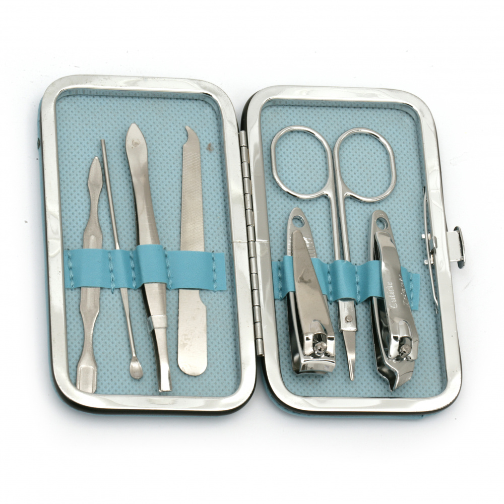 Manicure set in a kit different patterns -7 parts