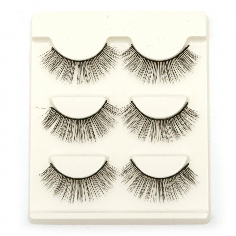 3D eyelashes from artificial hair EXTRA quality 05 -3 sets