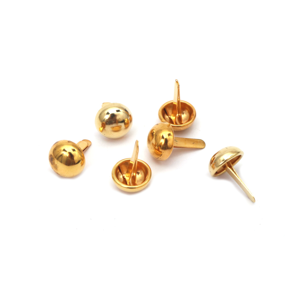 Metal Brads, 6x13 mm, for Decoration and Scrapbooking, Gold Color - 20 pieces