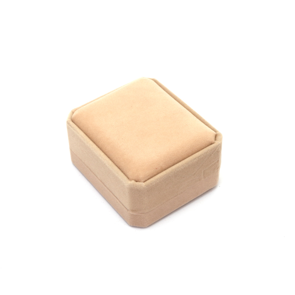 Velvet Jewelry Gift Box 7x8x4 cm,  Color: Cream 