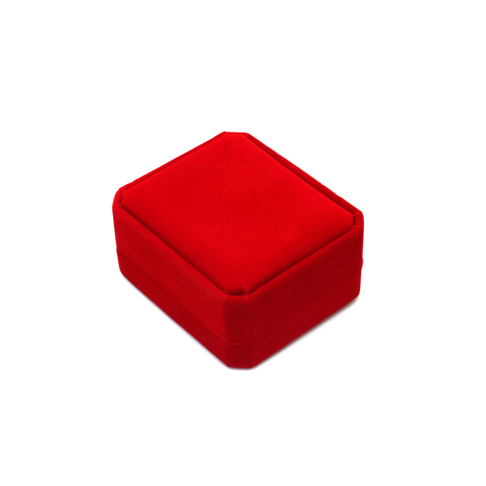 Velvet Jewelry Gift Box 7x8x4 cm,  Color: Red 