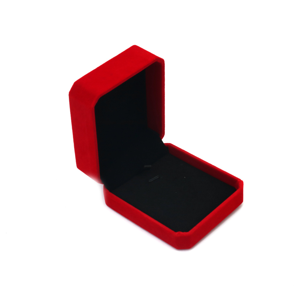 Velvet Jewelry Gift Box 7x8x4 cm,  Color: Red 